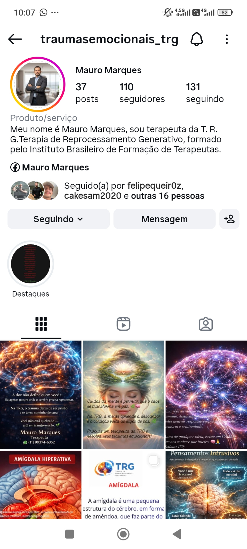 Terapeuta Mauro Marques Antes